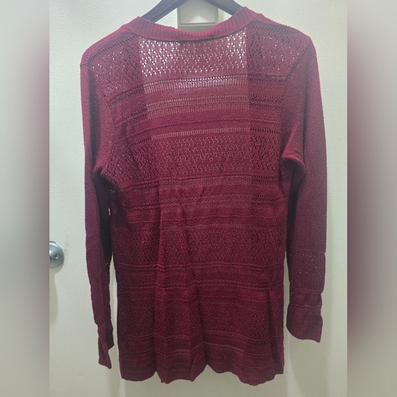 Say What? Burgundy Knit Cardigan - Picture 2 of 9